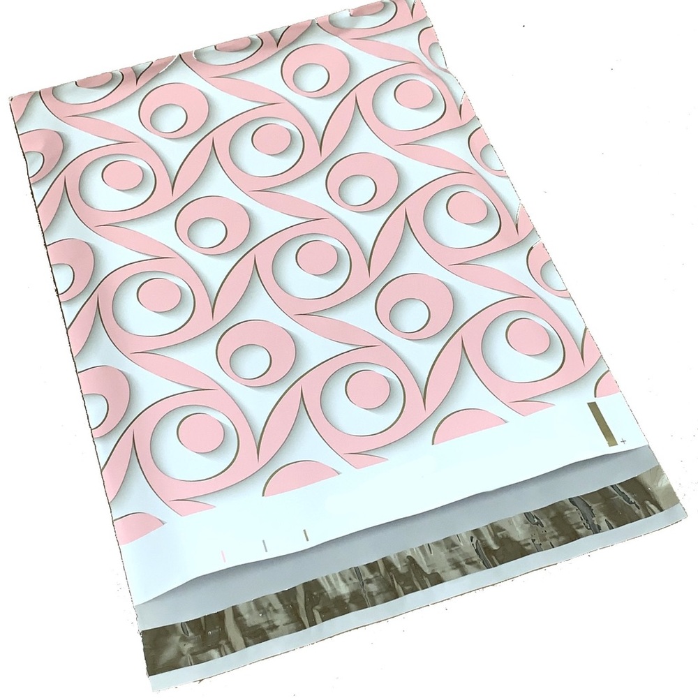 14x17 (10) Pink Geometric Design PolyMailer
